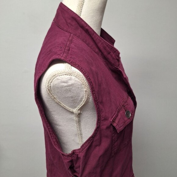 Maurices Vest Button Collar Purple Womens Large Tags Pockets - Picture 6 of 11